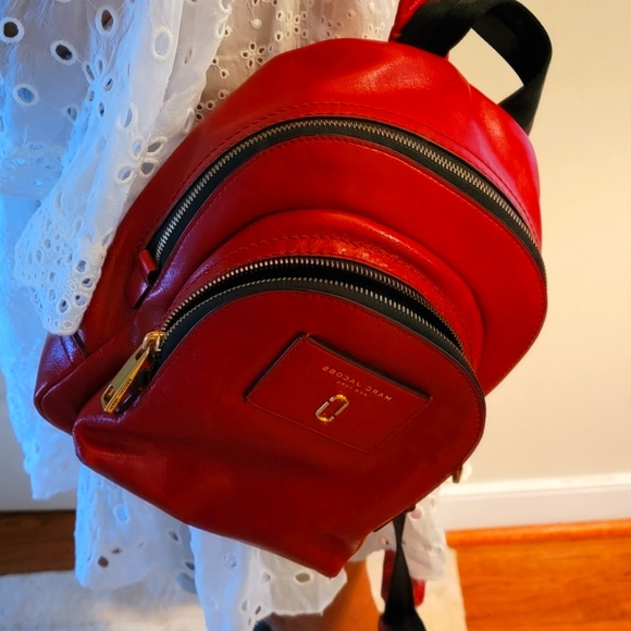 Marc Jacobs red leather backpack main image 4